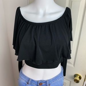Long sleeve black blouse